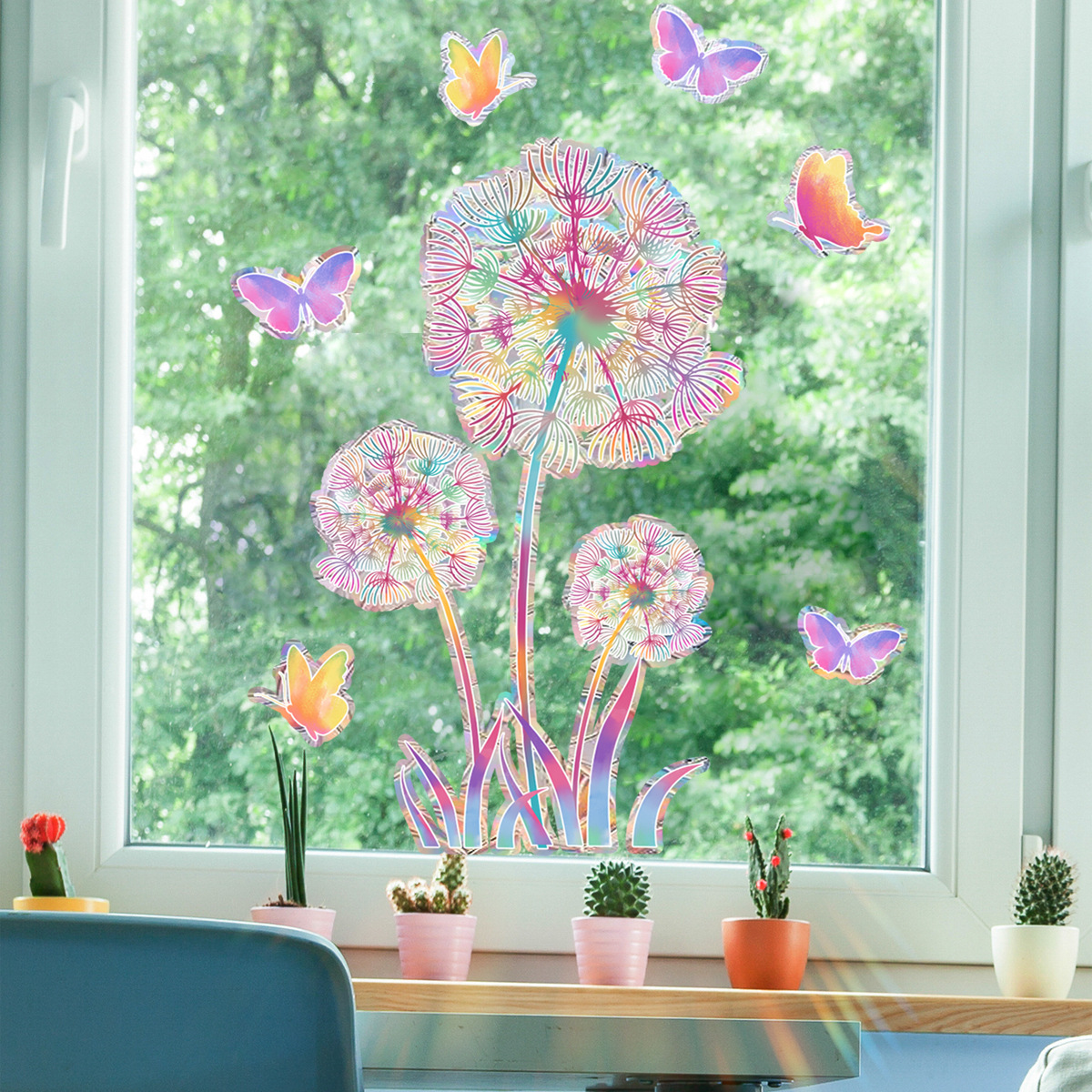 Cute Pastoral Rainbow Flower Plastic Wall Sticker Wall Art display picture 19