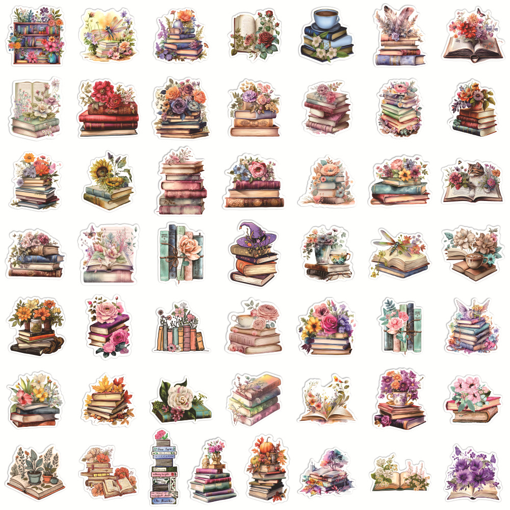 YT219 books and flowers tile map