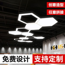 非标定制-六边形LED吊灯圆形异形灯工业风商场六角吊灯健身房造型