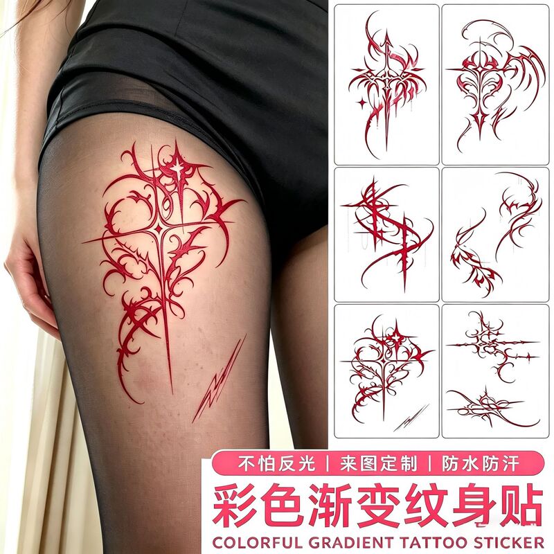 Gradient Colorful Butterfly Tattoo Stickers, Waterproof and Long-Lasting, Realistic Sexy Tattoo Stickers for Thighs and Arms, Creating a Sense of Atmosphere