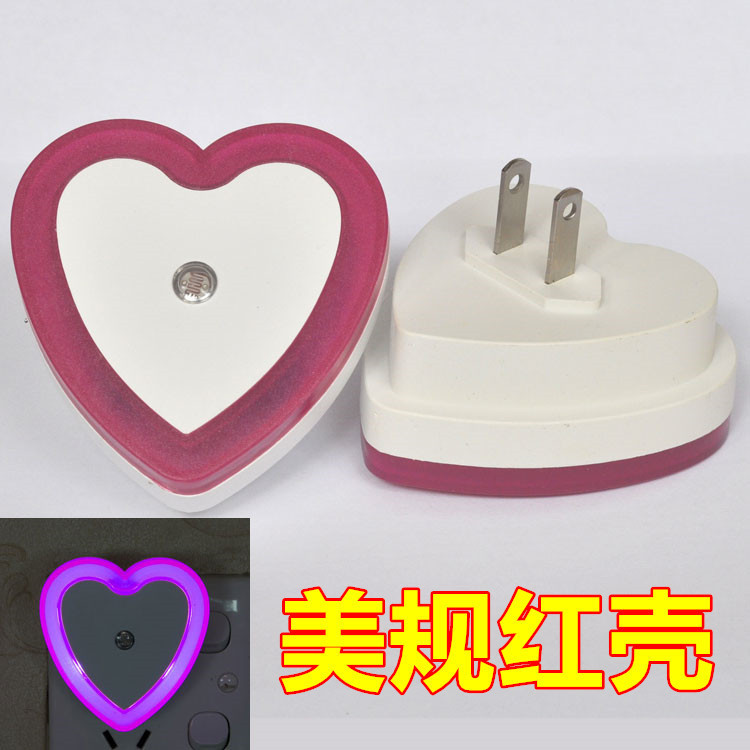 跨境爱心英规光控感应led夜灯 亚马逊热销创意简约氛围灯工厂直供|undefined