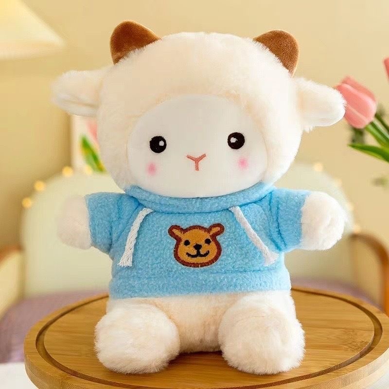 Muñeca de cambio de ropa de oveja de Polk almohada regalo de cumpleaños actividad de seguridad arrojando muñeca de agarración emoción acompañante muñeca de cordero