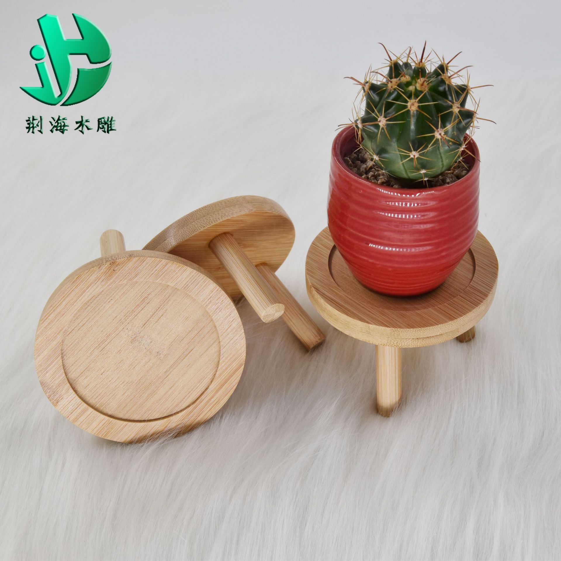 Bamboo household Flower pot base indoor Bamboo Showy desktop Potted plant Botany Scindapsus vase Base bracket