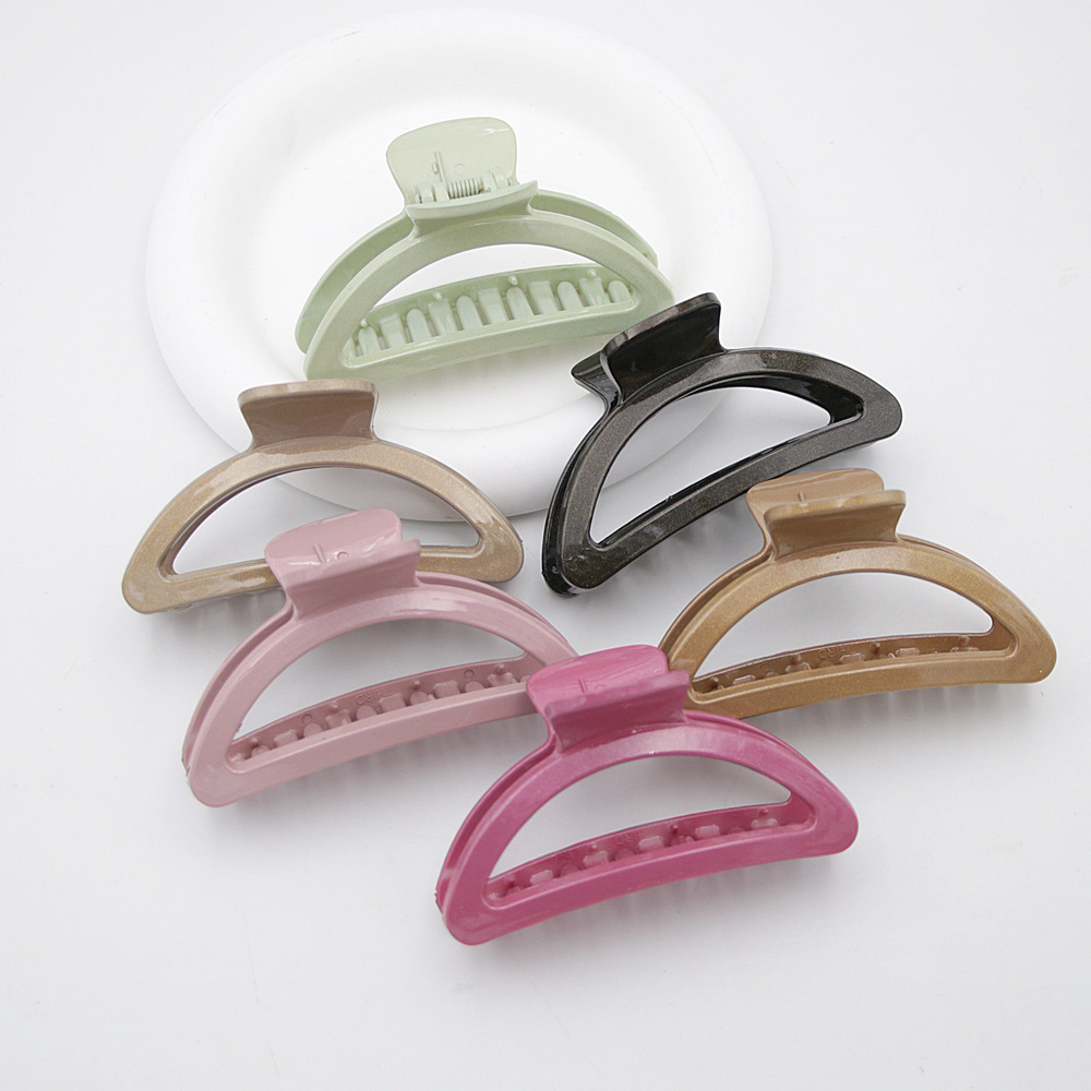 Clip de garra medio tiburón clip semicírculo arco medio grande simple horquilla hembra espalda Cabeza horquilla de alta gama clip joyería