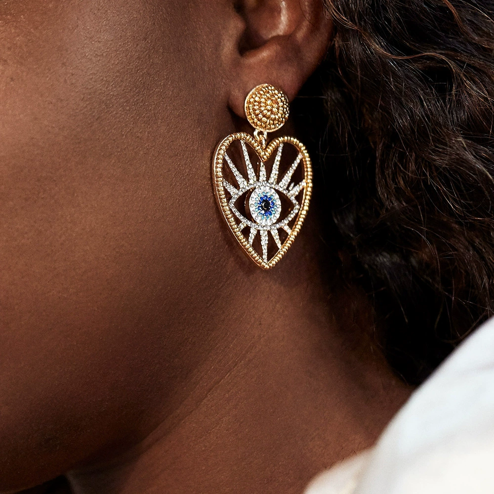 2023 Амазонские трансграничные серьги Дьявольский глаз Модные серьги из рисовых бусин Жемчужные серьги Винтажные золотые серьги