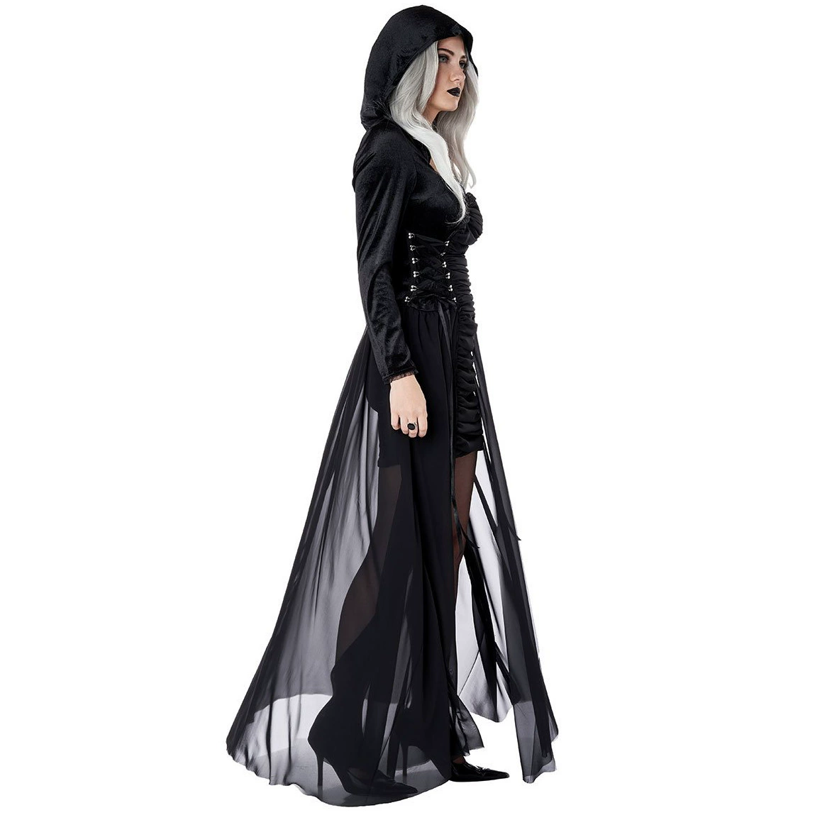 Новые HalloweenZombie Witch Clothing Dark Vampire Cloak Witch Cosplay Costume, размер M-XL