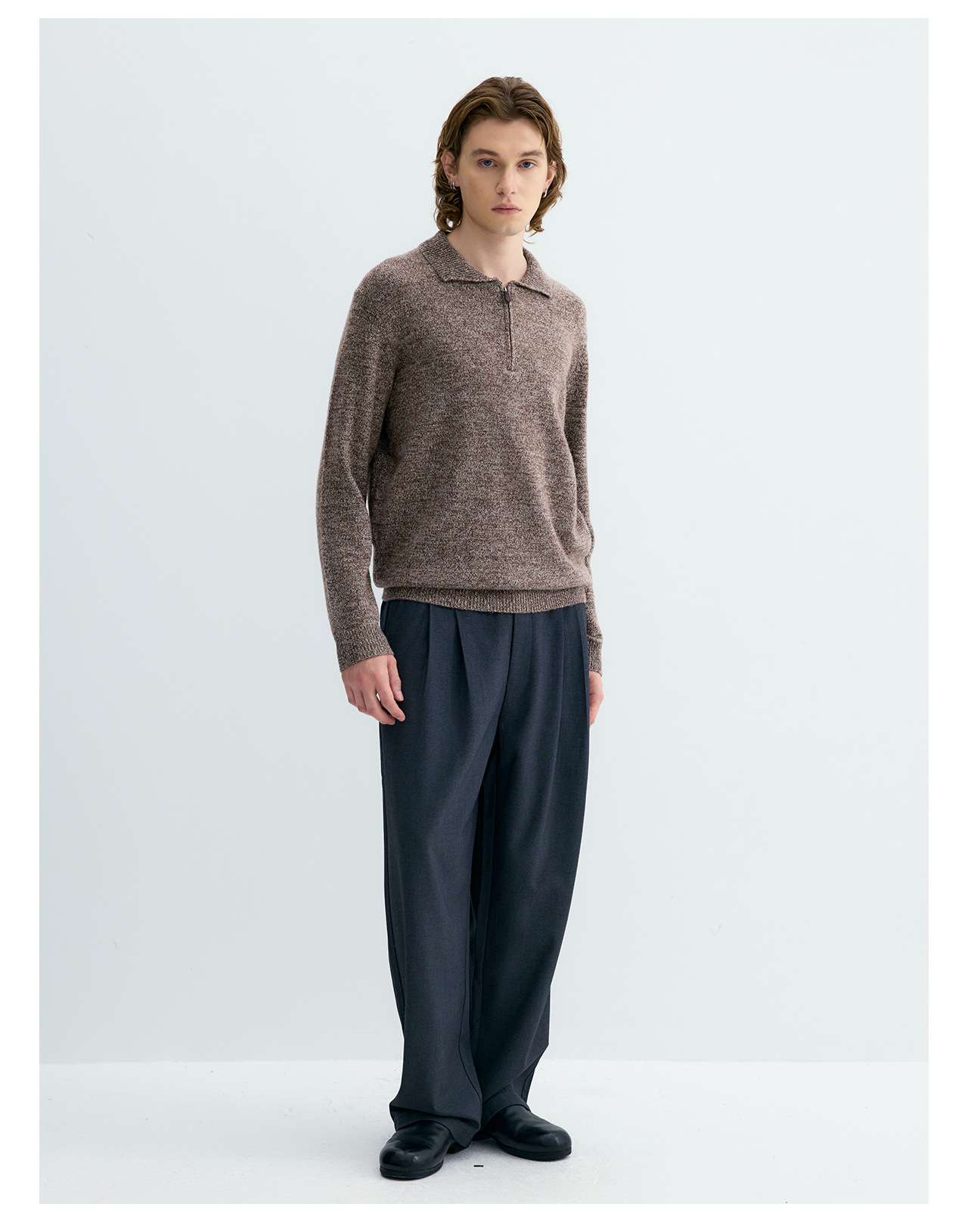 UNF 500g Half-Zip Polo Collar Sweater