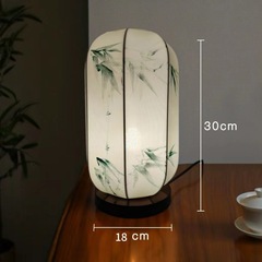 リビングのレトロな電気スタンドの置物の新しい中国式寝室のベッドのヘッドライトの国風の古画の雰囲気の照明は禅意の書斎の照明を飾ります。