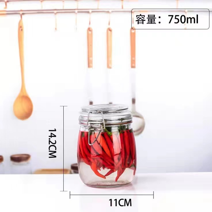 スポット密封バヨネット食品保存瓶透明ガラス瓶ワインピクルス瓶鮮度保持蜂蜜瓶ジャム瓶|undefined