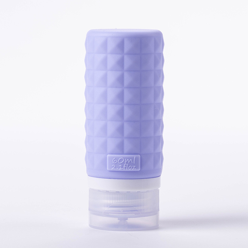 Viaje de silicona botella de 60ml 90ml gran capacidad conjunto de presión a prueba de fugas botella de almacenamiento de cosméticos nueva