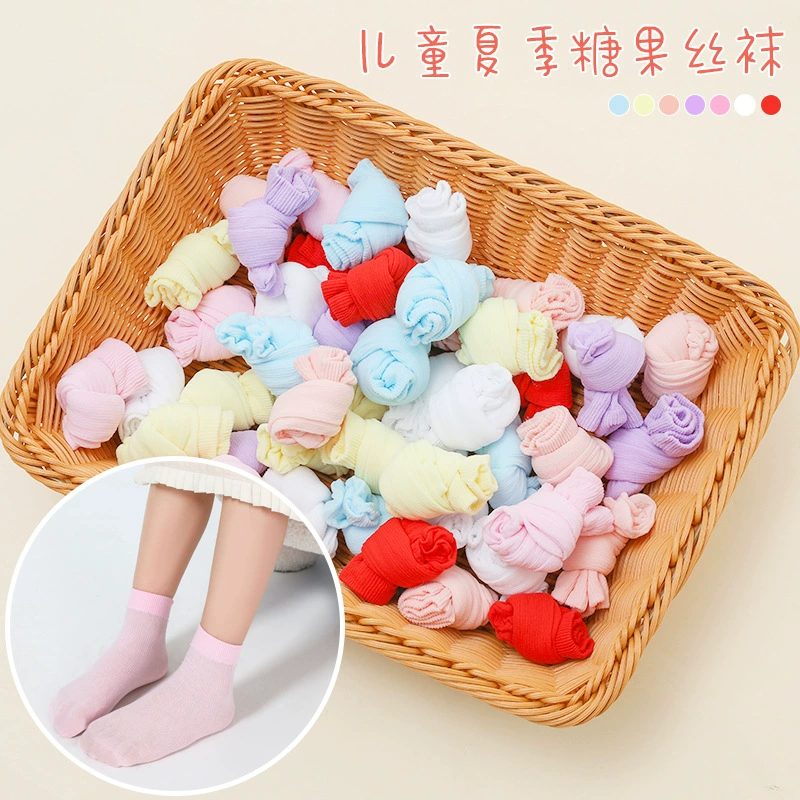 Children’s summer thin socks, pastel mix, single or multi‑pack, sizes 0–3 and 3–9 years