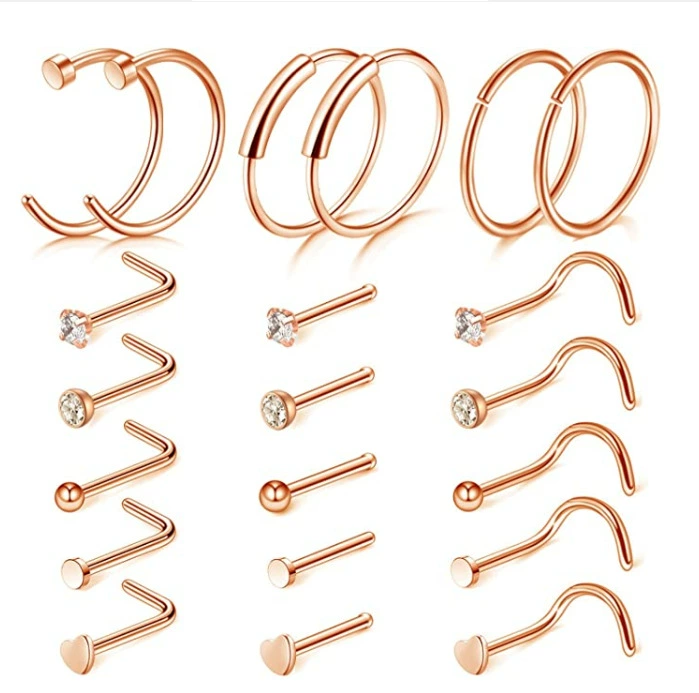 Nose piercing, set, physiological accessories stainless steel, Amazon
