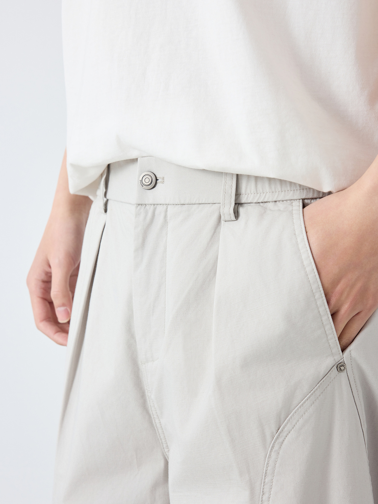 Quần dài nam phong cách Mỹ ống rộng cotton mềm mại — đen
