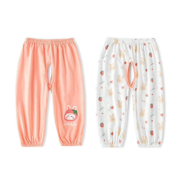Pink + all-over printed bunny 40-count combed cotton