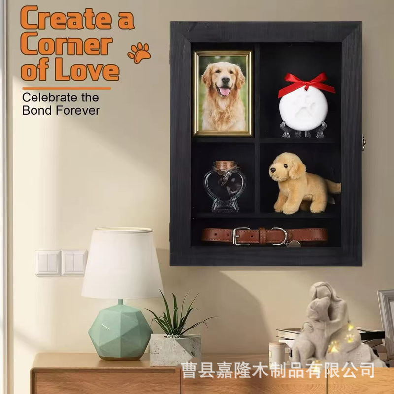 Wooden pet photo frame for cats and dogs, memorial photo frame with hair storage box, pet toy collar storage box photo frame Wooden pet photo frame for cats and dogs, memorial photo frame with hair storage box, pet toy collar storage box photo frame