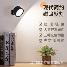 亚马逊跨境led磁吸壁灯家用卧室楼梯间墙壁挂灯简约筒灯射灯夜灯