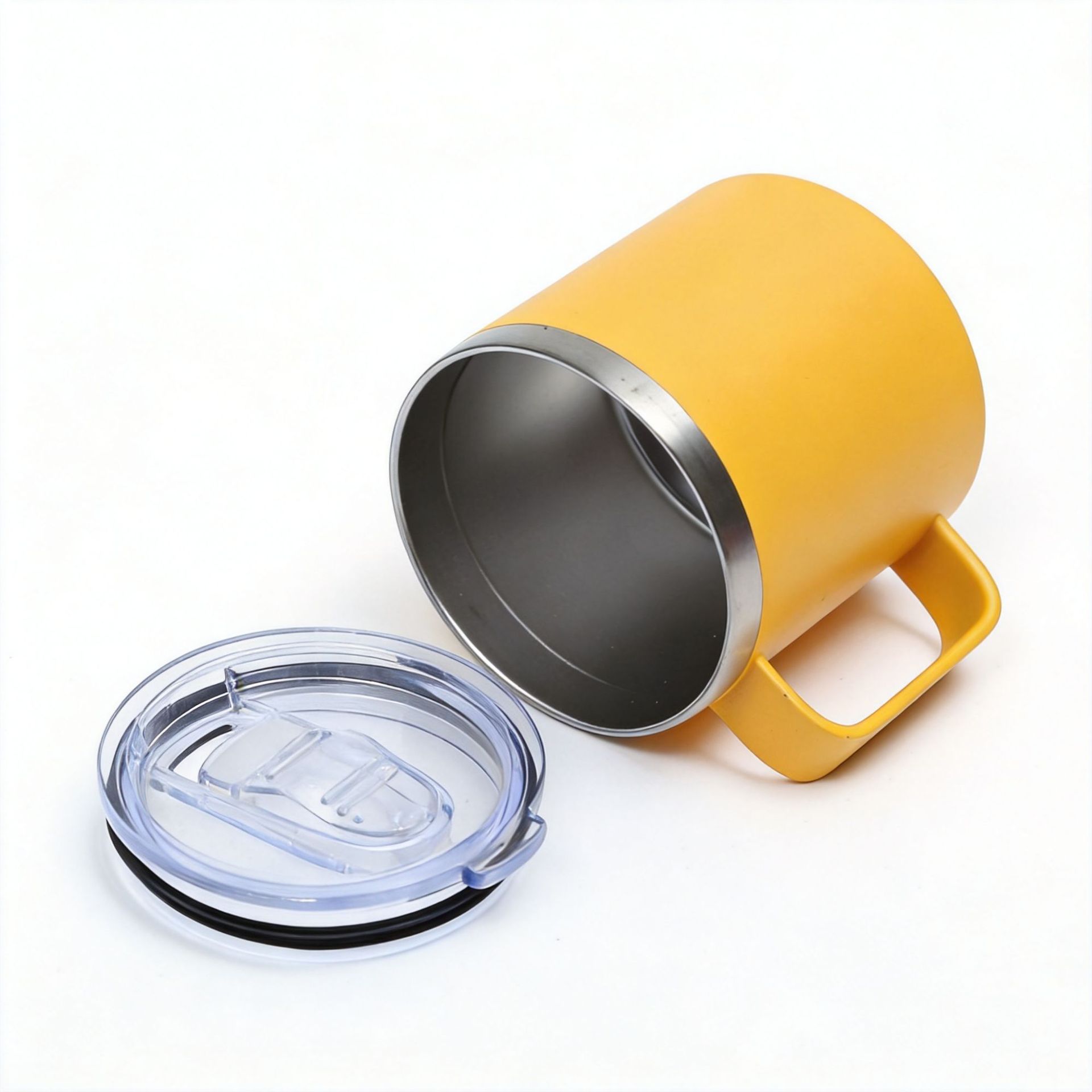 Transfronterizos con mango de 12oz taza de acero inoxidable 304 taza de café de oficina con tapa taza de cerveza se puede ajustar