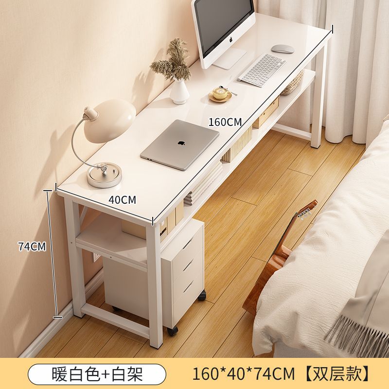 Escritorio de computadora, dormitorio de escritorio, escritorio de oficina en el hogar, escritorio largo, apartamento pequeño, estrecho contra la pared, escritorio de estudiante, estudio