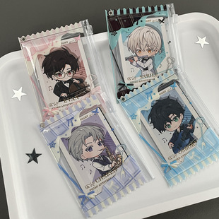 Cream Chocolate Pvc Zipper Card Holder Comes with Hard Card Holder Gumei Polaroid Small Card Storage Display Bag Pendant