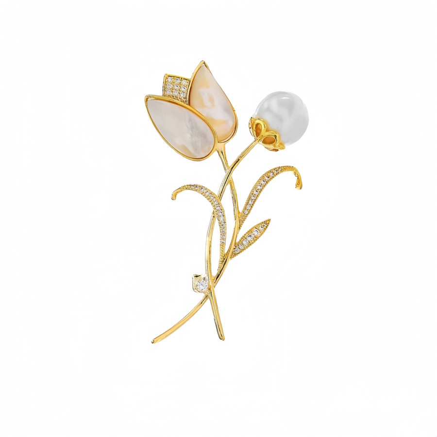 Spilla di perle elegante e di lusso, stile foresta, da donna, accessorio per abbigliamento, regalo di nicchia._voghion.com