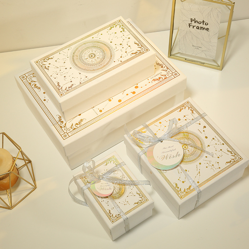 Caja de regalo caja vacía caja de embalaje caja de regalo cubierta del cielo y la tierra caja de regalo de mano al por mayor caja de regalo de lazo rosa