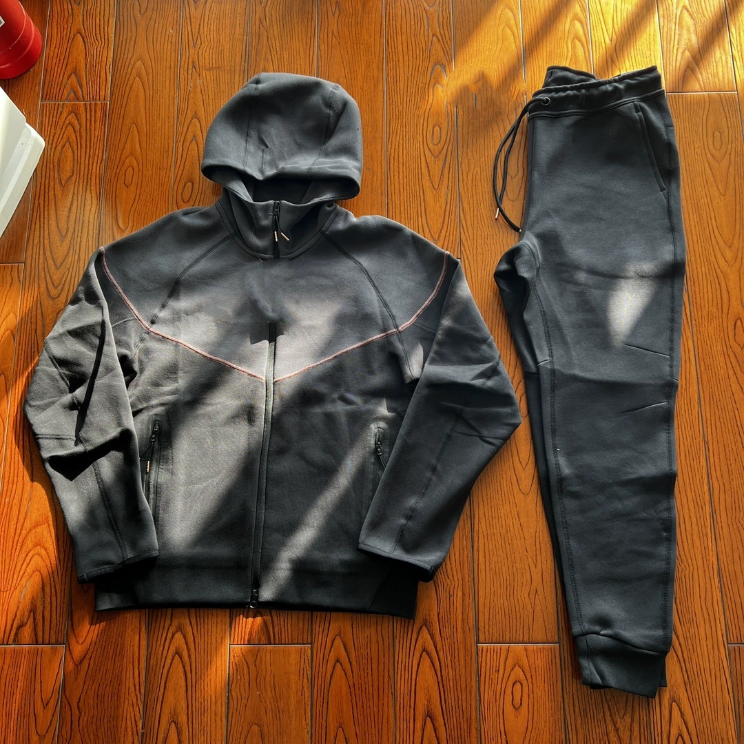 2025 мужской весенний и осенний новый спортивный костюм оранжевый принт шитая шляпа топ наклейки брюки костюм прилив