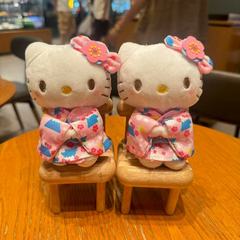 卡通热卖富士山和服KT钥匙扣挂件猫咪公仔女生背包装饰小玩偶批发