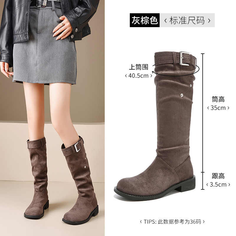 Auge Lion-Deng botas para mujeres 2025 nuevo otoño y invierno con suela gruesa Meirade botas de caballero pequeñas.