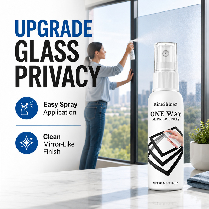 Kineshinex One-Way Rearview Mirror Spray Privacy Window Film for Car, Home, Bathroom Glass Instant Privacy and Safety
