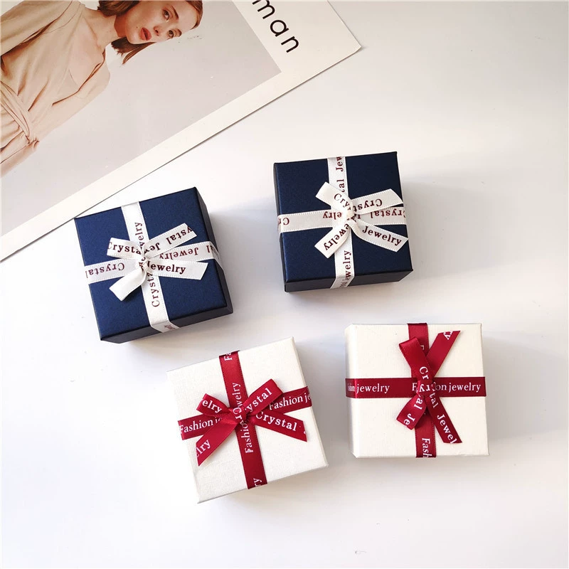 Кольцо упаковочная коробка бумажный кулон ожерелье ювелирная коробка бант подарочная коробка высококачественная коробка для хранения наушников коробка витрина