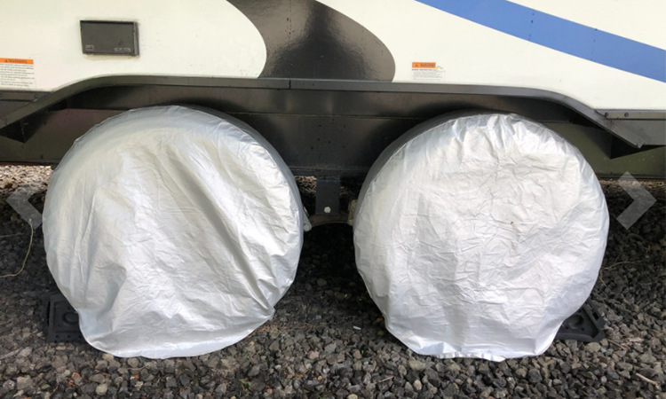 Cross-border Amazon car tire protective cover spare tire sun protection dust cover 4-piece set 420D wheel cover