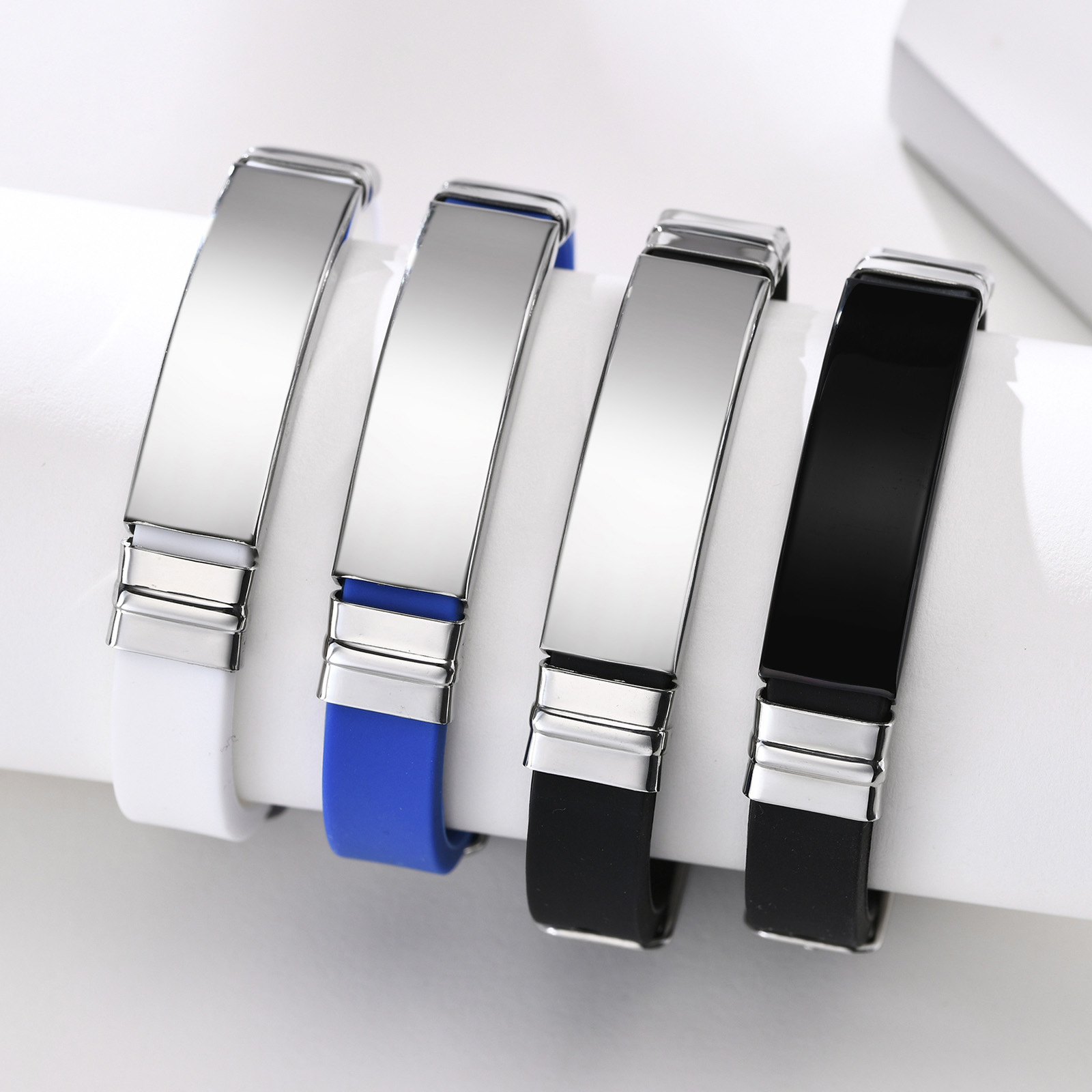 Silicone baseball bracelet stainless steel for men and women