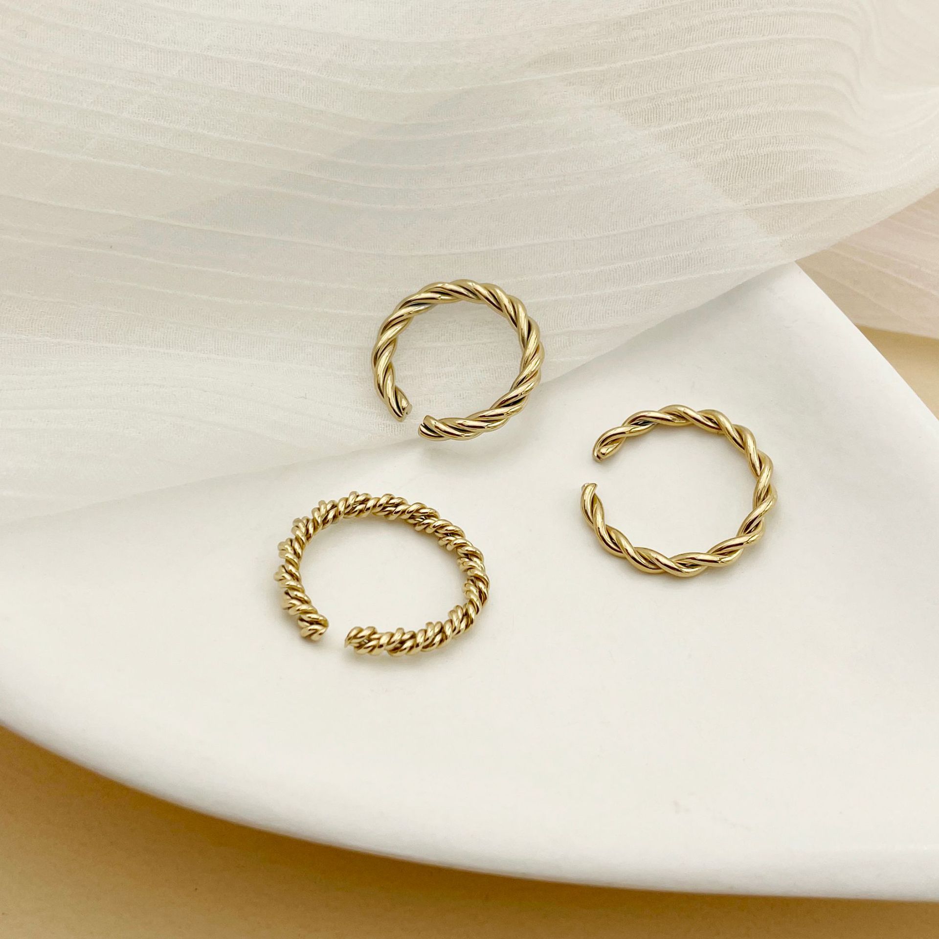 Simple Style Geometric Stainless Steel Plating Open Ring 1 Piece