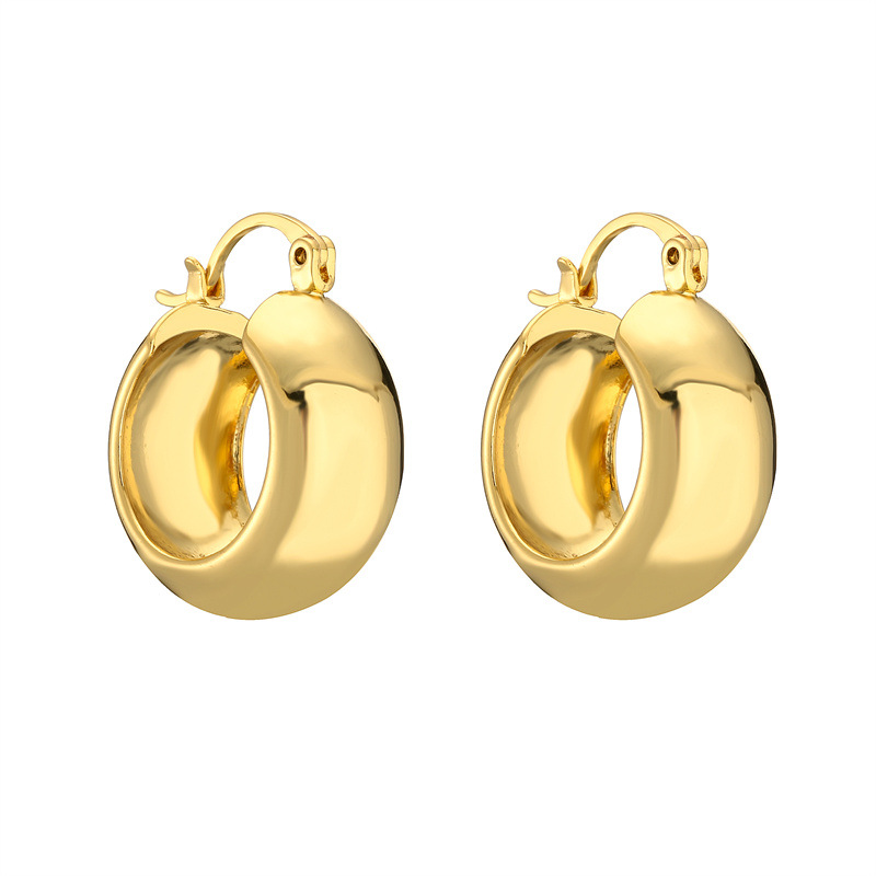 Venta caliente transfronteriza pendientes de circón geométrico estilo ins Luz de lujo elegante lujo Chapado en cobre 14K pendientes de joyería de oro real al por mayor