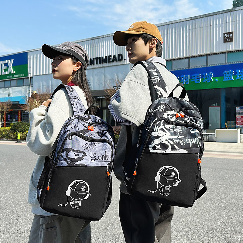 2025 New Musical Astronaut Backpack Junior Senior high school College Students Graffiti Print Large Capacity Backpack for Men and Women