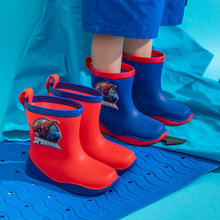 一件代发儿童男女童小孩学生防滑中筒蜘蛛侠四季雨靴水鞋