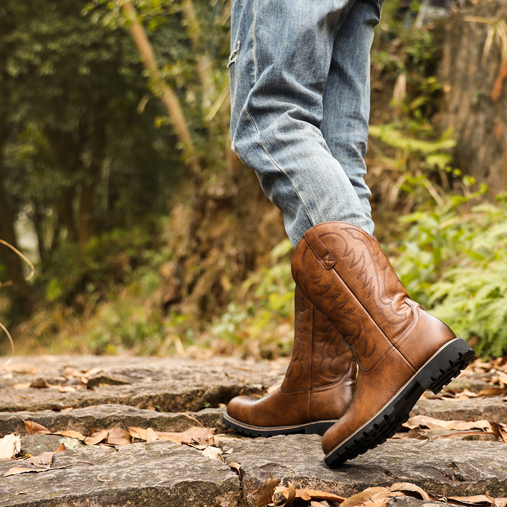 Big Tree elements Western cowboy boots for men_voghion.com