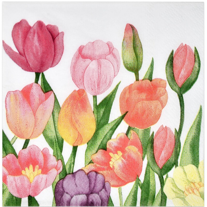 Elegant Tulip English Afternoon Tea Birthday Party Decoration Napkin Elegant Tulip English Afternoon Tea Birthday Party Decoration Napkin