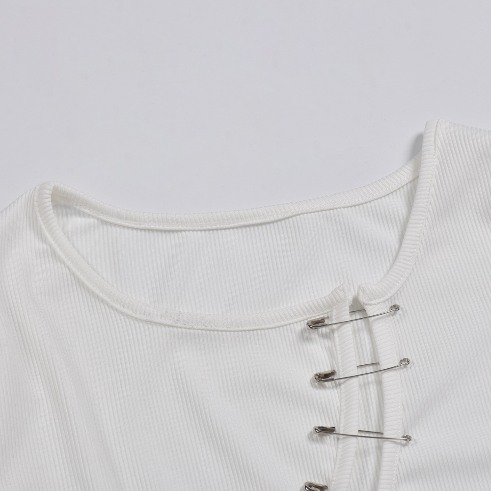 women s Pin Hollow Long Sleeve shirt nihaostyles clothing wholesale NSFR73830