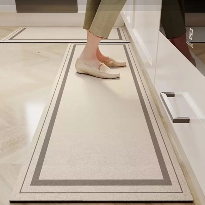 Alfombrilla suave de barro de diatomeas, alfombrilla absorbente para el hogar, cocina, alfombrilla moderna simple absorbente antideslizante de secado rápido para puerta del baño