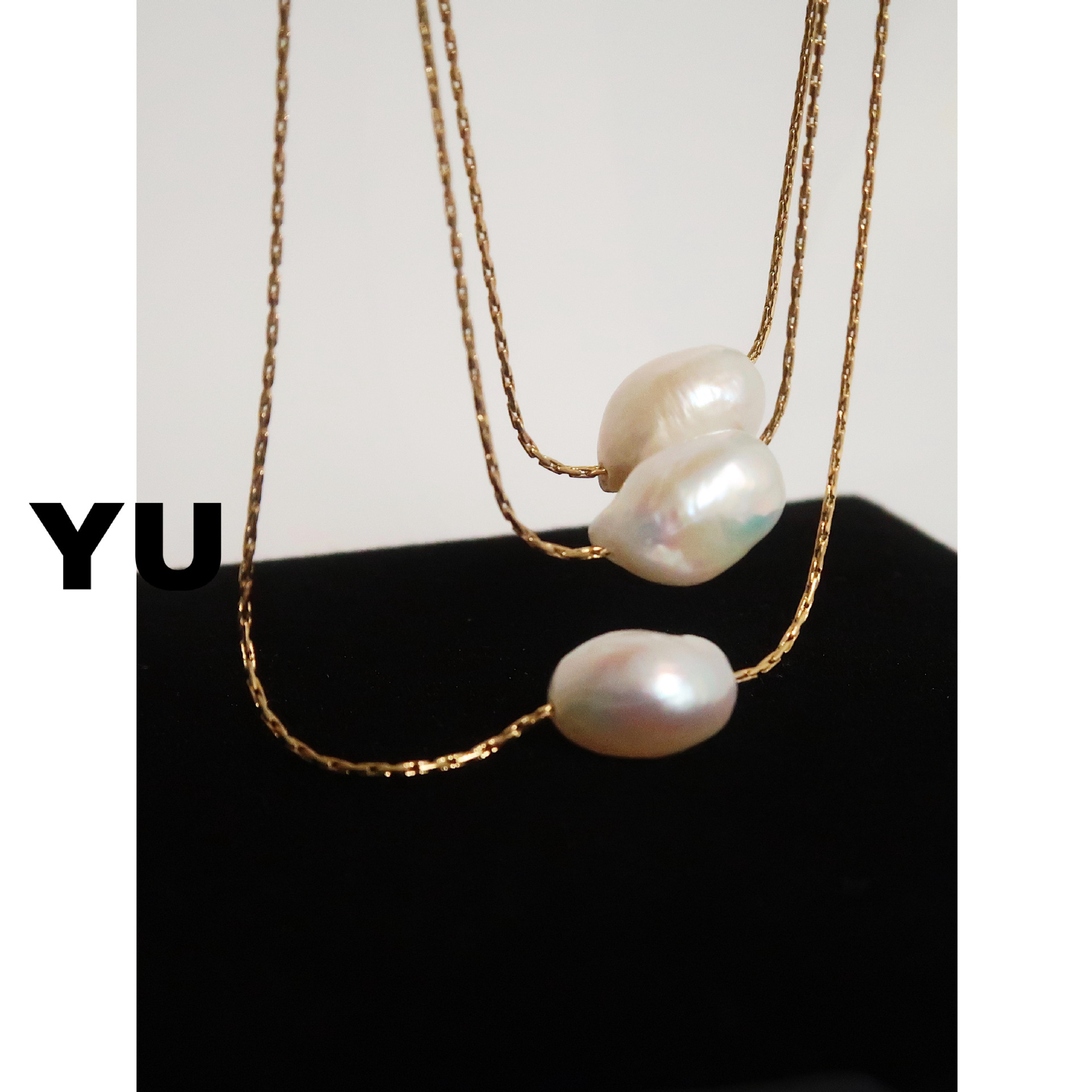 Titanium Steel Simple Style Geometric Plating Inlay Freshwater Pearl Necklace display picture 3