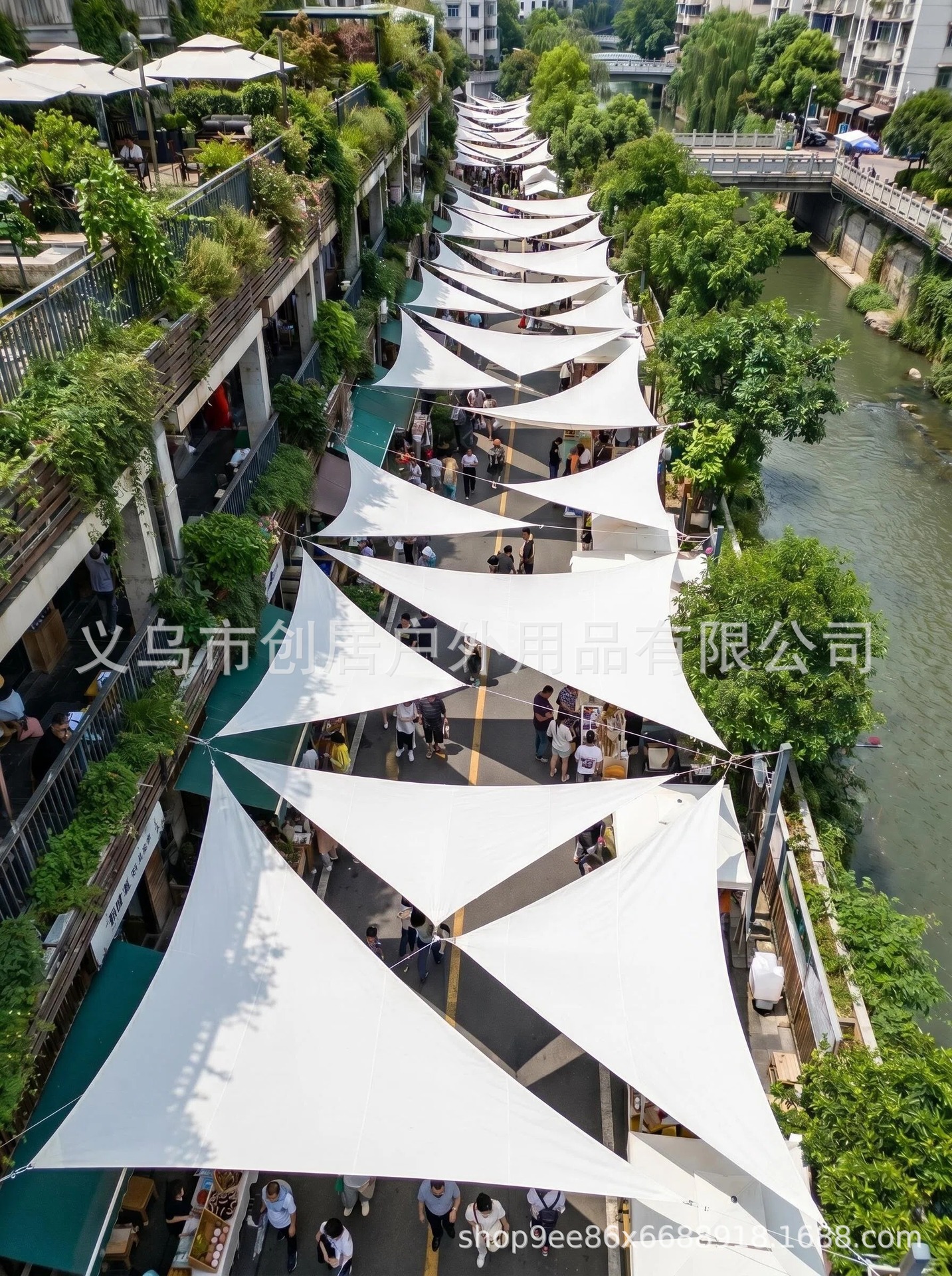 Triangular Sunshade Sail for Landscaping, Four-Corner Commercial Street, Swimming Pool Area, Decorative Canopy, Canvas Sunshade, Landscape Canopy