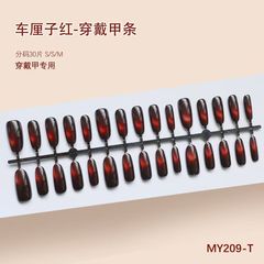 车厘子红猫眼高级质感气质少女风御姐风显白美甲短款30-T穿戴甲