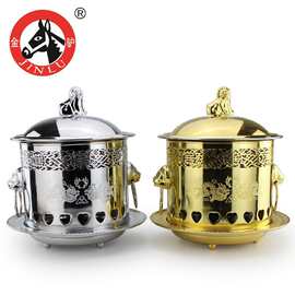 金驴 不锈钢酒精炉 单人自助迷你小火锅 液体酒精炉套 金色酒精炉