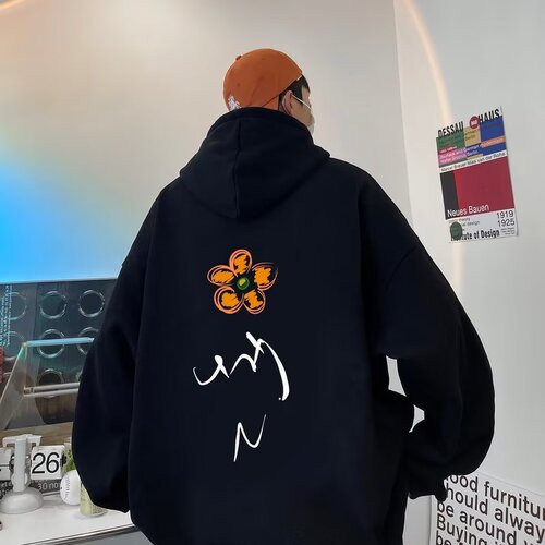 2024 autumn and winter sweaters, men's hooded trend loose casual students 'handsome coat, couples' clothing, large size hoodie