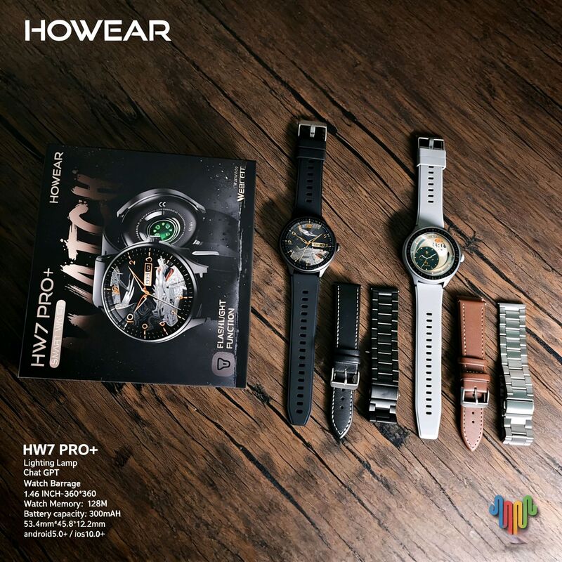 Foreign Trade Hw7 Pro+ Smart Watch with Bluetooth Calling, Flashlight, Chat Gpt, Round Style Men's Sports Watch