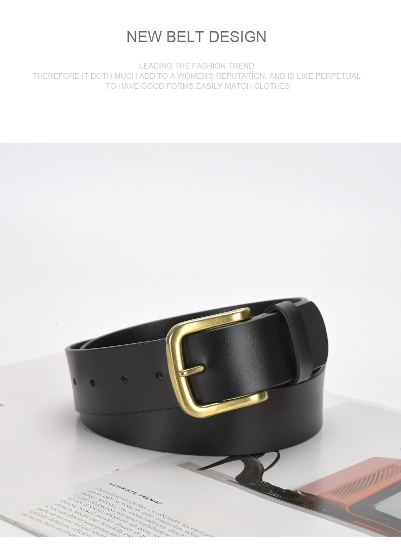 Fashion Solid Color Leather Buckle Women's Leather Belts 1 Piece display picture 2
