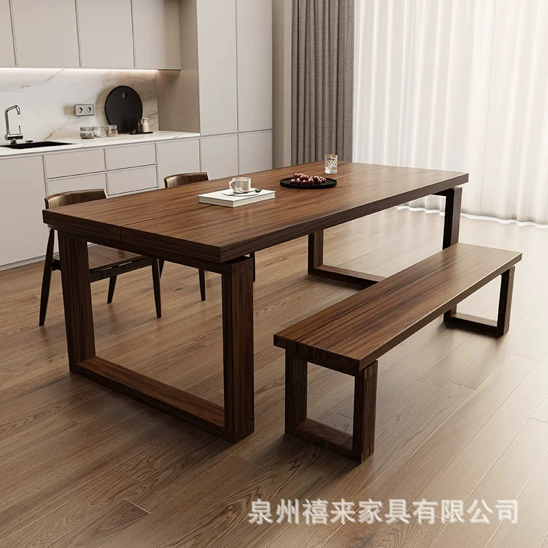 Обеденный стол из черного ореха в японском стиле