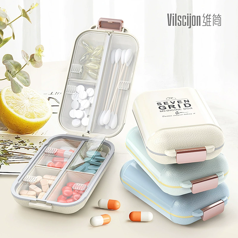 维简 Storage system, банка для хранения for traveling, double-layer pillbox