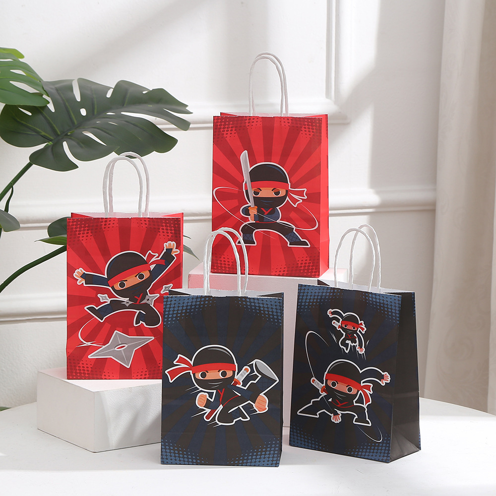 热销飞镖忍者牛皮纸纸印花手提袋批发卡通购物袋可定文字礼品袋包